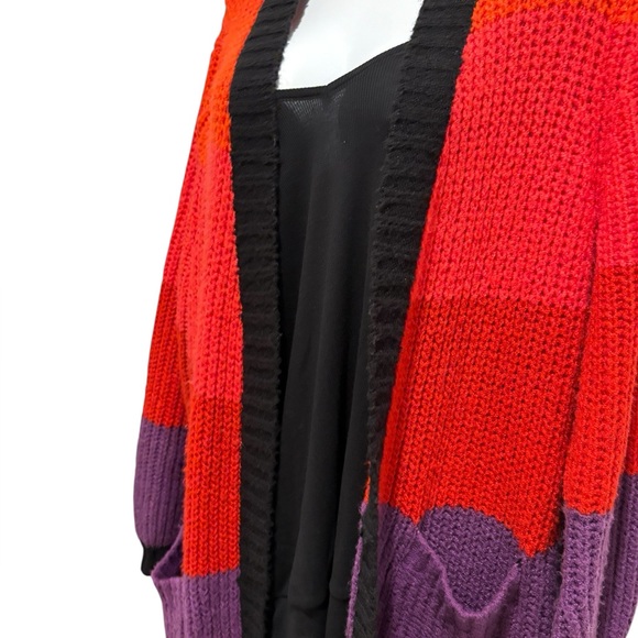 TORRID Women’s Chunky Duster Balloon Sleeve Sweater Multi Stripe Size 1 - Picture 8 of 13